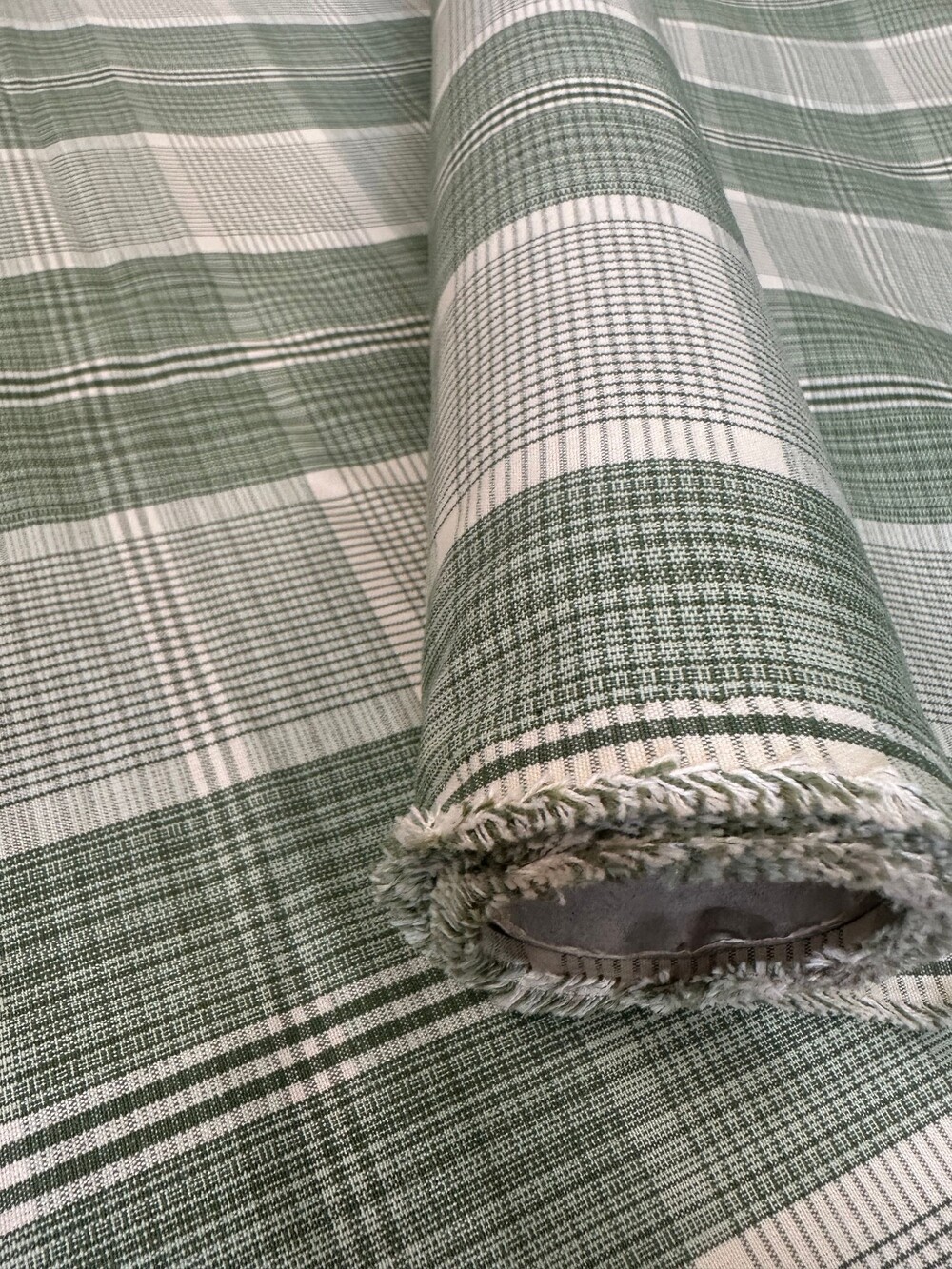 Vintage Upholstery Drapery Tartan Patern Cotton 54" Fabric